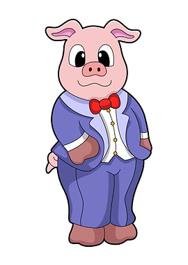 Pig Wedding Groom Bow tie