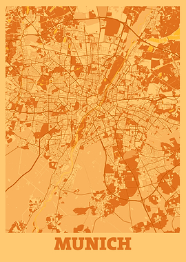 Munich Sunset City Map