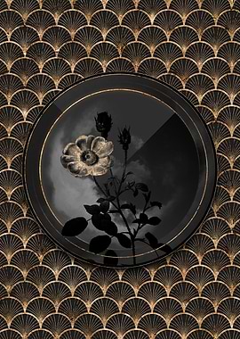 Shadowy Gold Rose Flowers