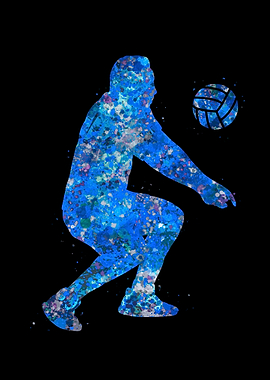 Volleyball player blue