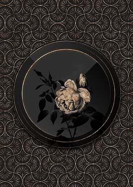 Art Deco Gold Shadowy Rose