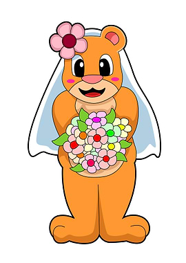Bear Wedding Bride Flowers