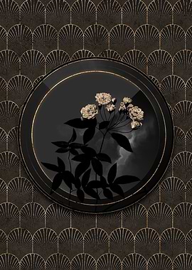 Shadowy Art Deco Gold Rose