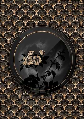 Black and Gold White Rose