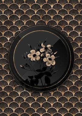 Art Deco Gold Shadowy Rose