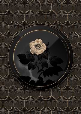 Art Deco Gold Shadowy Rose