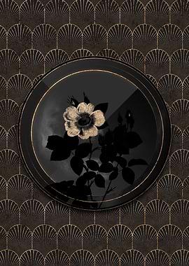 Shadowy Gold Rose Flowers