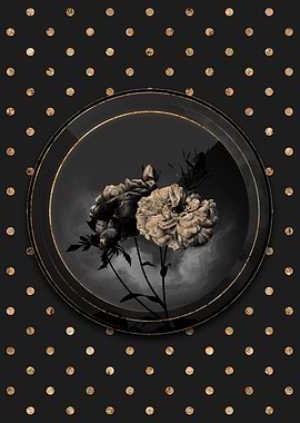 Art Deco Gold Shadowy Rose