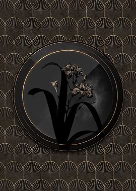 Shadowy Art Deco Gold Iris