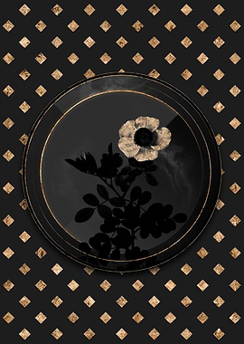 Art Deco Gold Shadowy Rose