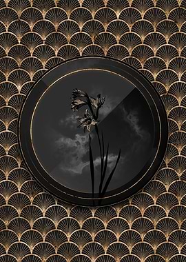 Black and Gold Lily Flower