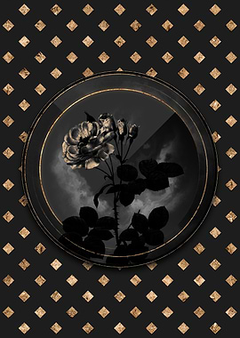 Art Deco Gold Shadowy Rose