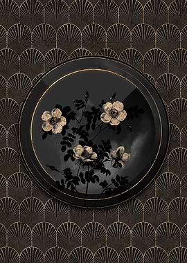 Black and Gold White Rose