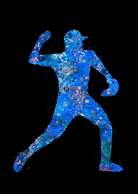 Baseball pitcher blue