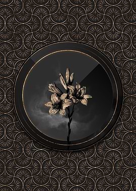 Shadowy Gold Art Deco Lily