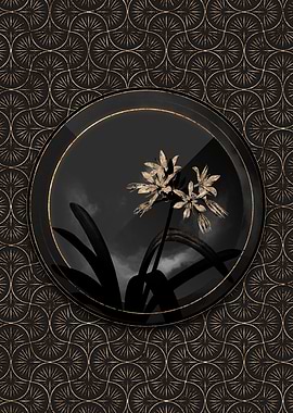 Black and Gold Lily Flower