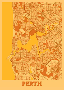Perth Sunset City Map