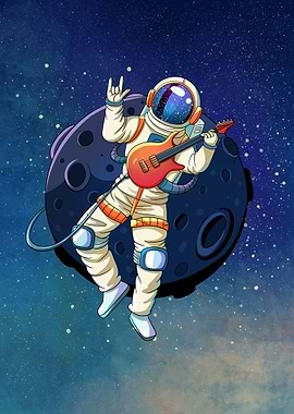 Astronaut rocks in Space