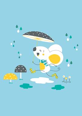 mouse in the rain