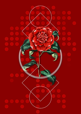 Geometric Camellia Flower