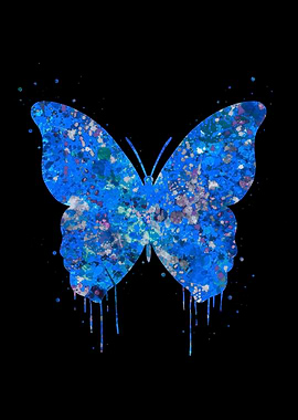 Butterfly abstract blue