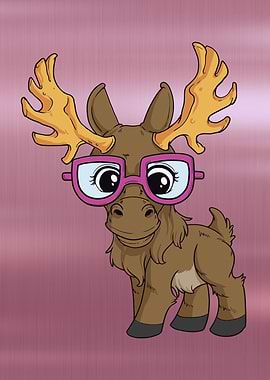 Cute baby moose calf