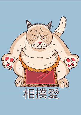 CUTE CAT SUMO CAT FAT