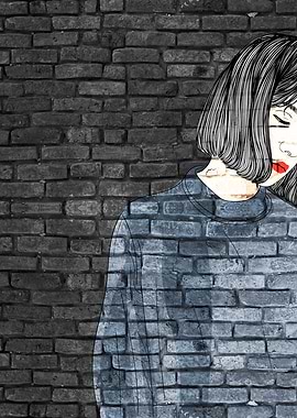 Young Woman Graffiti Art