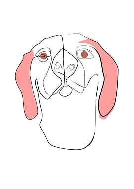 One Line Art Dog