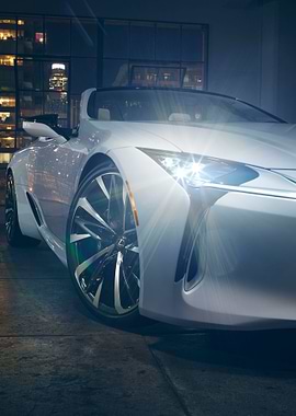 White Lexus LC 2019 light