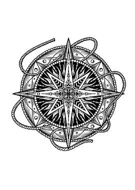 HAND DRAWN COMPASS