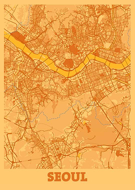 Seoul Sunset City Map