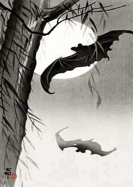 Bats Under A Full Moon