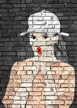 Girl with cap Graffiti