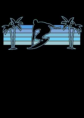 Surfer Surfing Retro