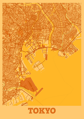 Tokyo Sunset City Map