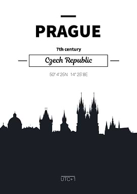 Prague Skyline poster