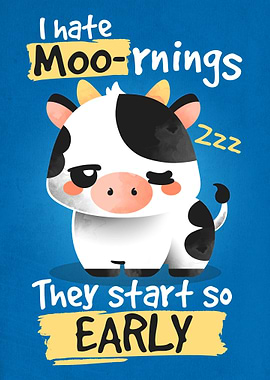 Cow hates mornings
