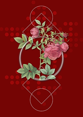 Vintage Red Turnip Roses