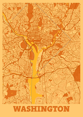Washington Sunset City Map