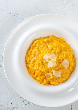 Portion of pumpkin risotto