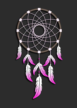 Pink Teardrop Dreamcatcher