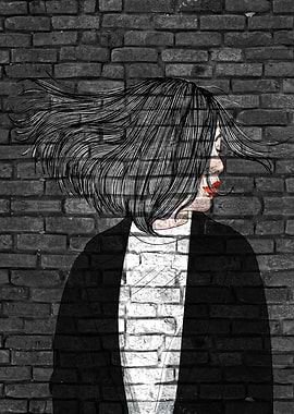 Nice young woman Graffiti