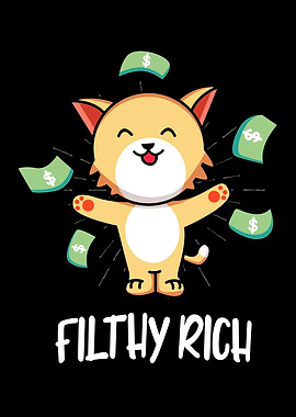 Filthy Rich Cat With Money