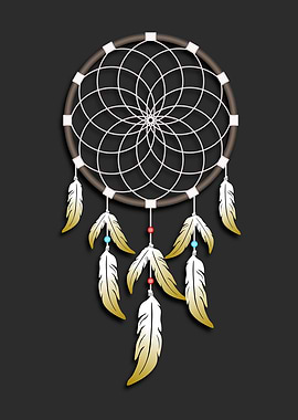 Gold Feather Dreamcatcher