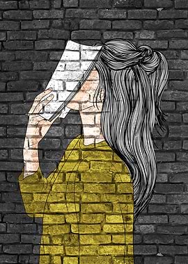 Girl Book Graffiti Art