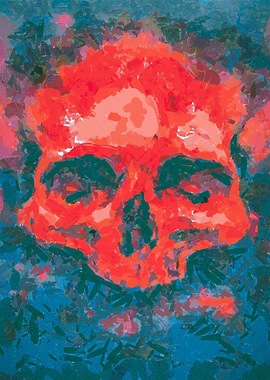 Red horror skull