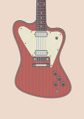 Red Non Reverse Guitar