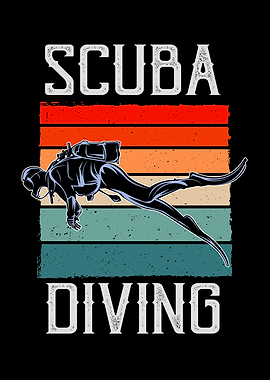Scuba Diving Diver Retro
