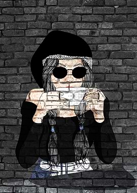 Graffiti Woman Coffee Art